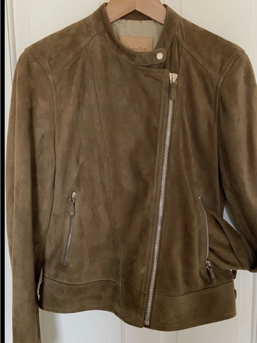 Massimo DuttiSuede Moto Jacket - Brown